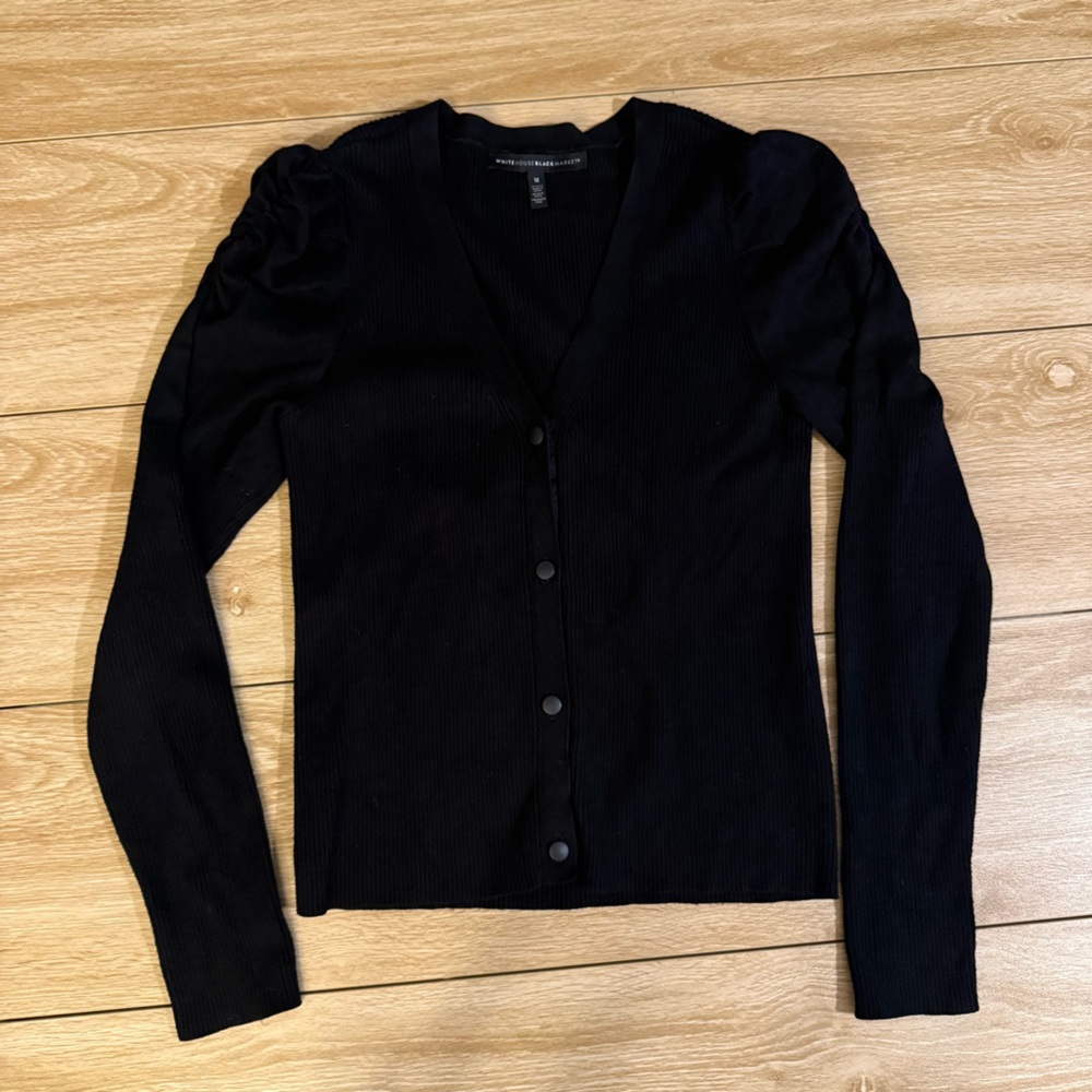 White House Black Market Cinch Sleeve Button Up Cardigan Size Medium